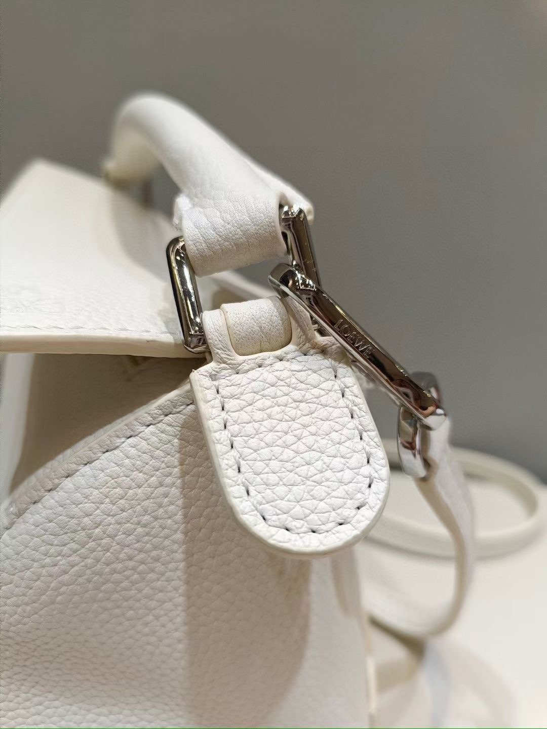 Loewe Mini Puzzle Bag in Soft Grained Calfskin Sea Salt